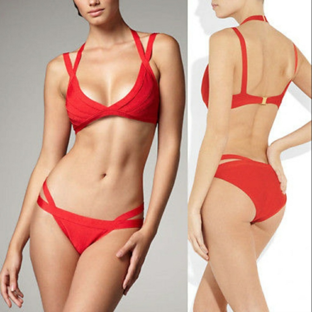 Bandage Red Two Piece